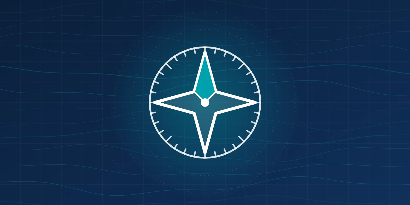 A compass rose on a nautical chart.
