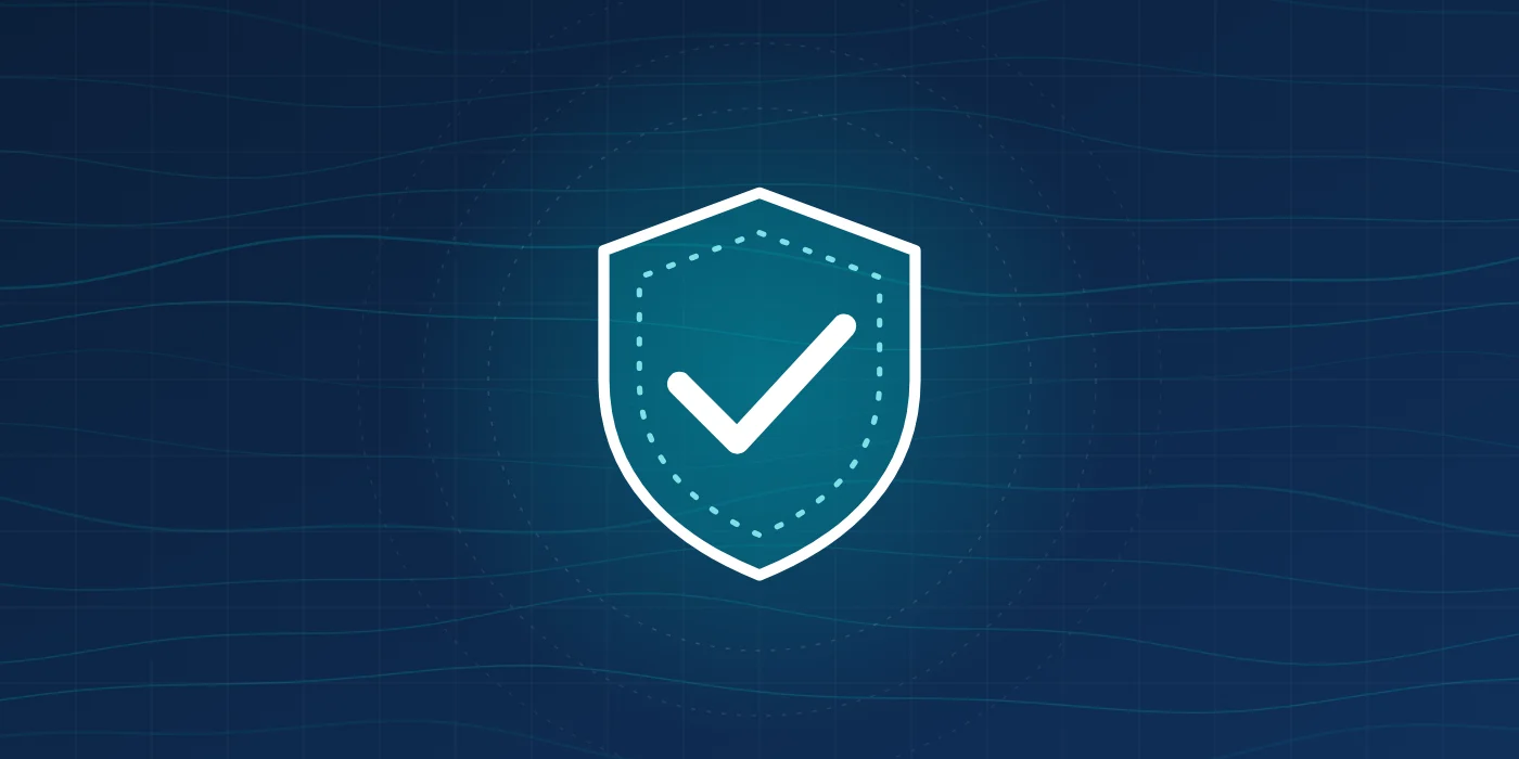 A shield with a check mark on a nautical chart.